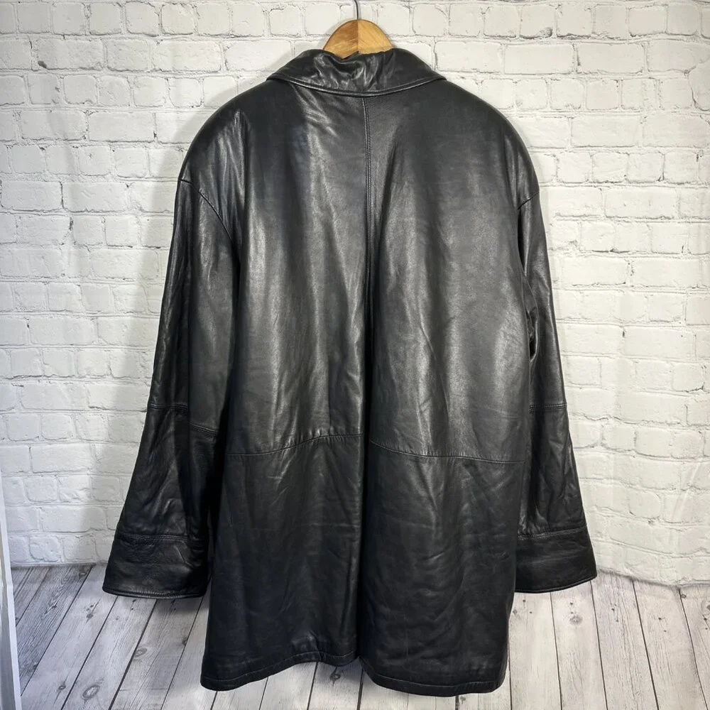 Vintage Tibor Leather Jacket 3X Womens Black Thinsulate Coat Removable Liner‎